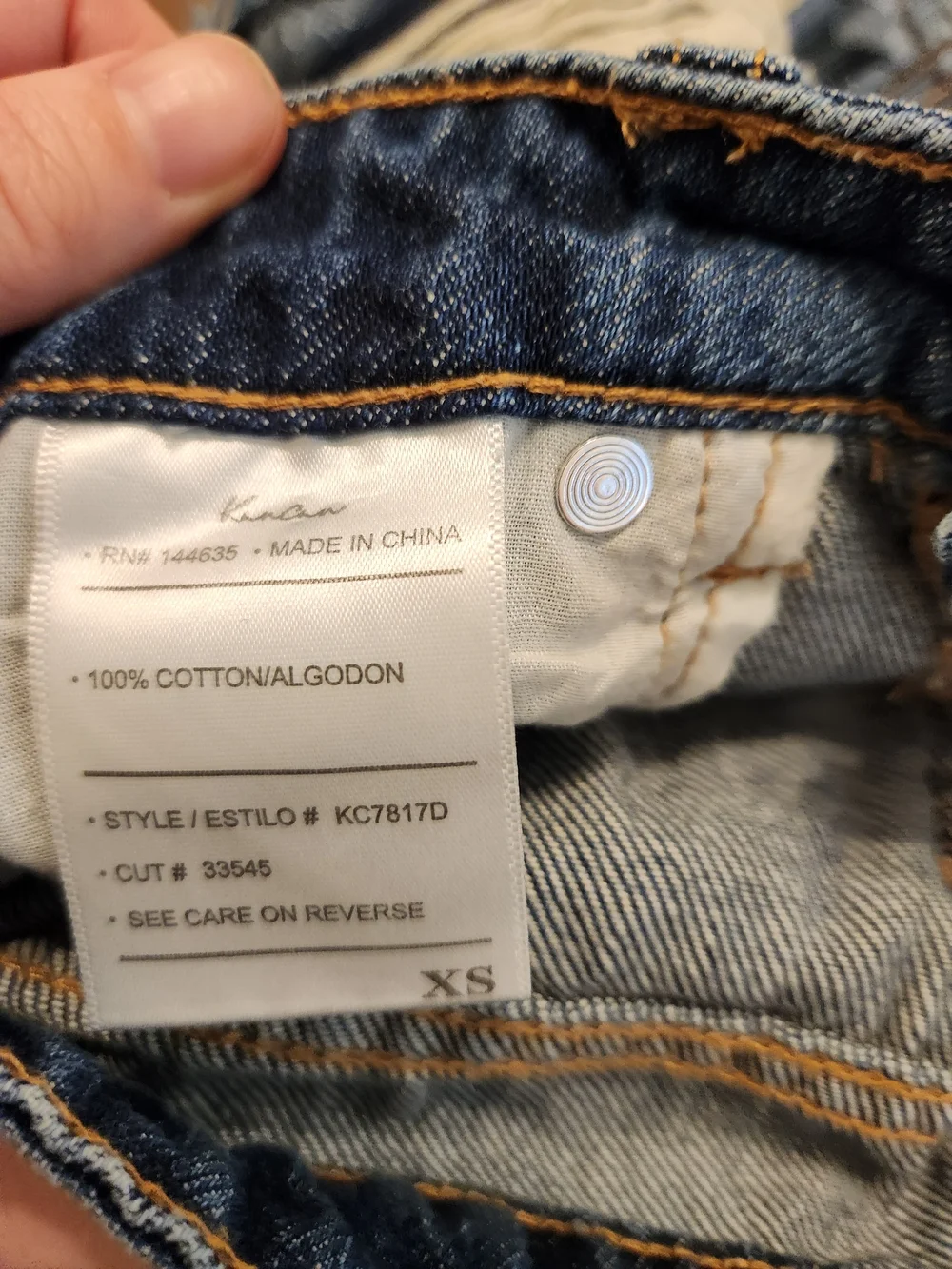 Kancan button-fly Women’s Distressed Denim Shorts Blue 33545 size XS